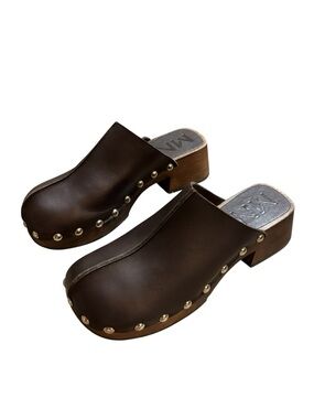 Mango Studded Leather Clog EU 37